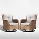 preview thumbnail 8 of 8, Pocassy 3-Piece Outdoor Swivel Bistro Set, Wicker Rocking Chairs