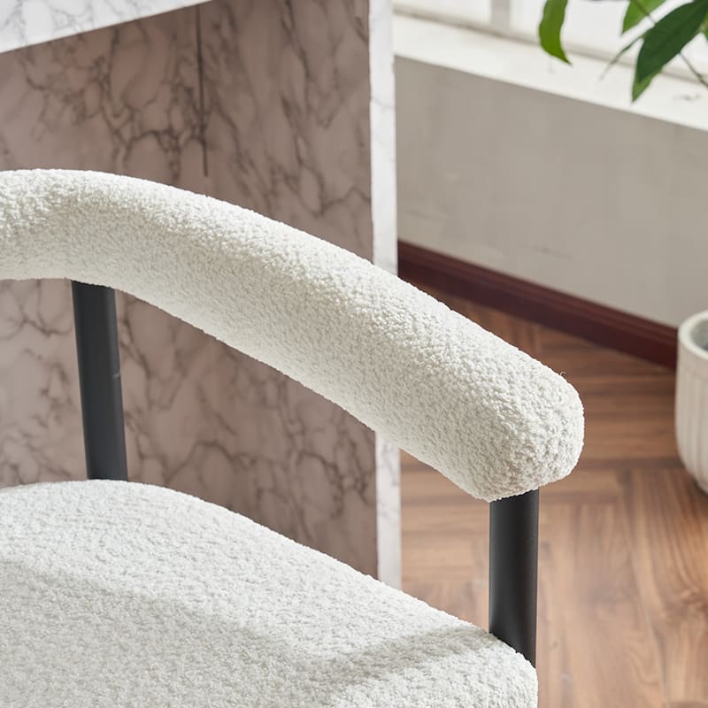 Upholstered Bar Stools Set of 2, Fabric Counter Height Chairs with Metal Frame, Kitchen Island Chairs with Armrests