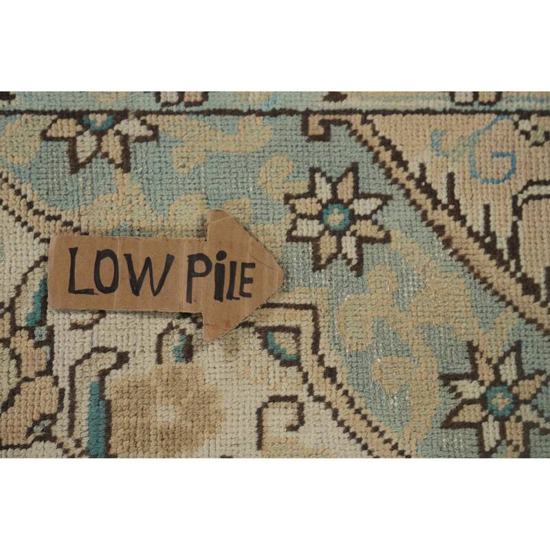 Tabriz Vintage Persian Area Rug Handmade Traditional Peach Wool Carpet - 9'7" x 12'8"