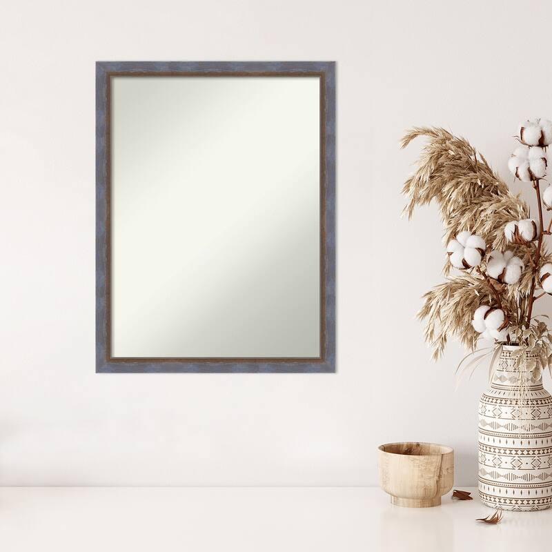 Two Tone Non-Beveled Wood Framed Wall Mirror
