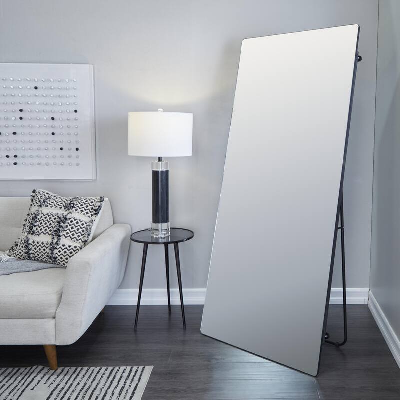 CosmoLiving by Cosmopolitan Silver or Gold Metal Room Floor Mirror with Stand - Silver - 31"W, 69"H