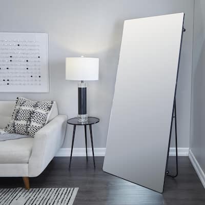 CosmoLiving by Cosmopolitan Silver or Gold Metal Room Floor Mirror with Stand