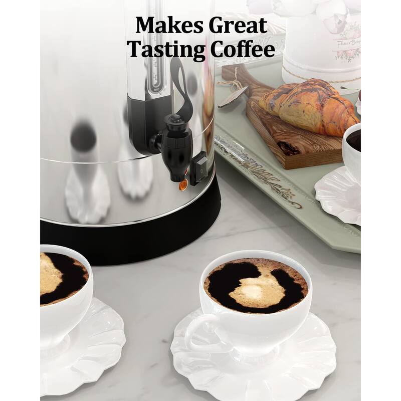 Commercial Coffee Urn, [Quick Brewing] [Food Grade 304 Stainless Steel] Large Coffee Maker for Church