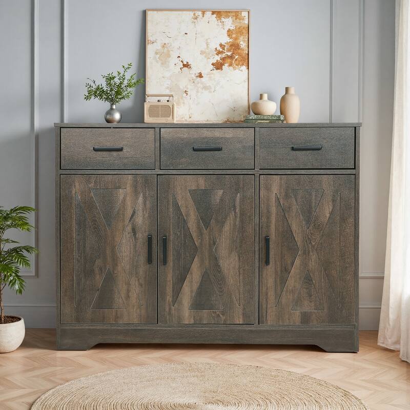 42.6" Wide TV Stand Console with 3 Storage Drawer