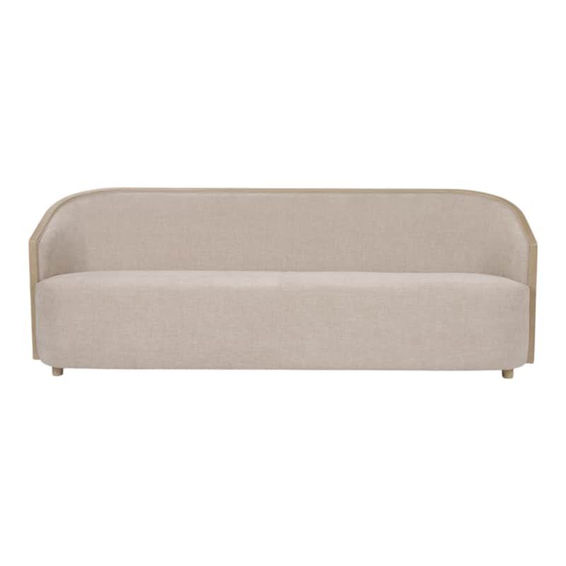 Upholstered Fabric Sofa Curved Arm Contemporary Design - 30" Multi - 87" x 29.5" x 30"