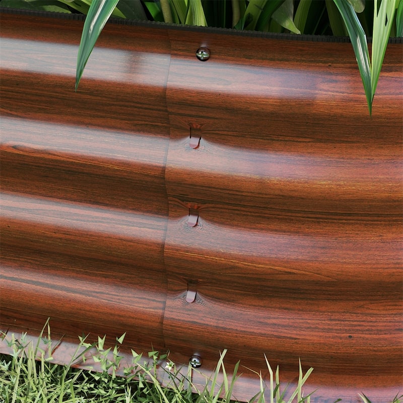 Outsunny Galvanized Raised Garden Bed Kit,Outdoor Elevated Planter Box