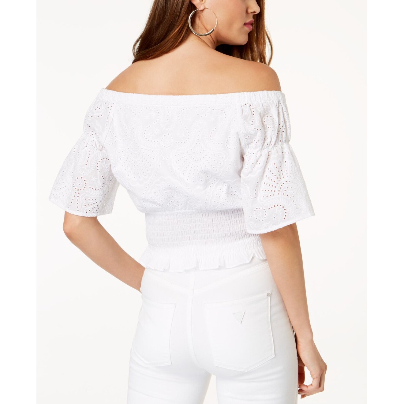 guess white blouse