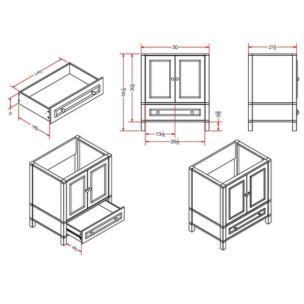 Wooden 30"W Vanity Cabinet