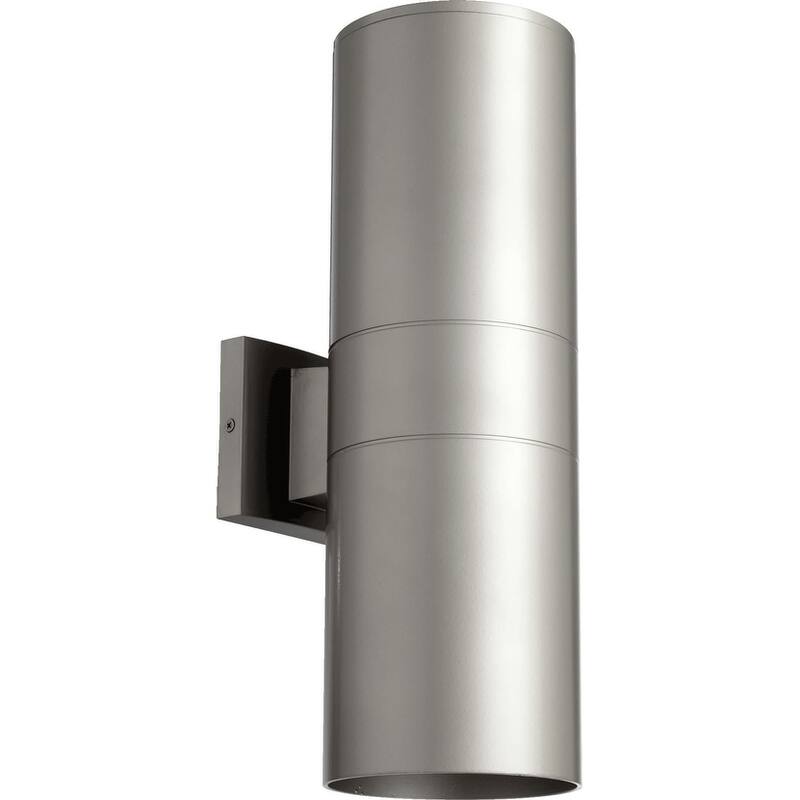Quorum International Cylinder 2 Light 17" Tall Outdoor Wall Sconce