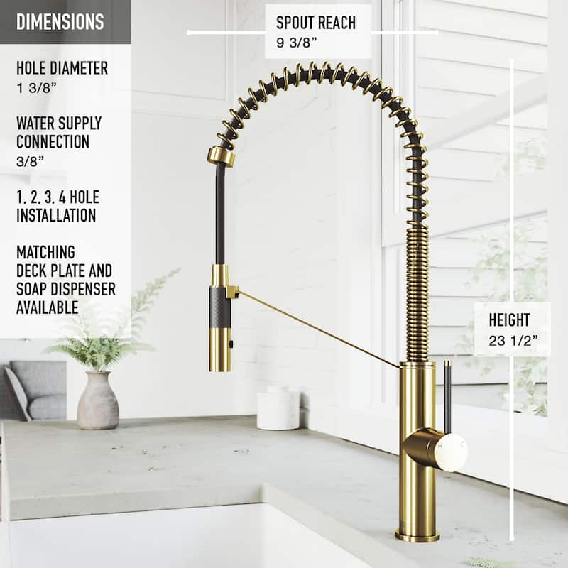 VIGO Livingston 24" H Single Handle Pull-Down Sprayer Kitchen Faucet