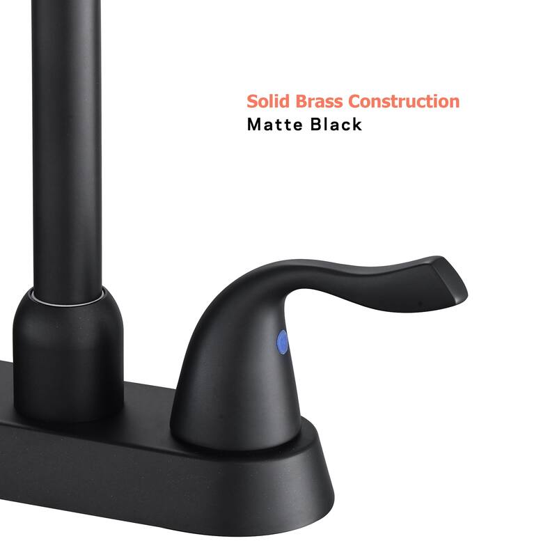 Modern 2 Handle Bathroom Sink Faucet with Pop-Up Drain and 2 Water Supply Lines, Anti-Corrosion and Scratch Resistant
