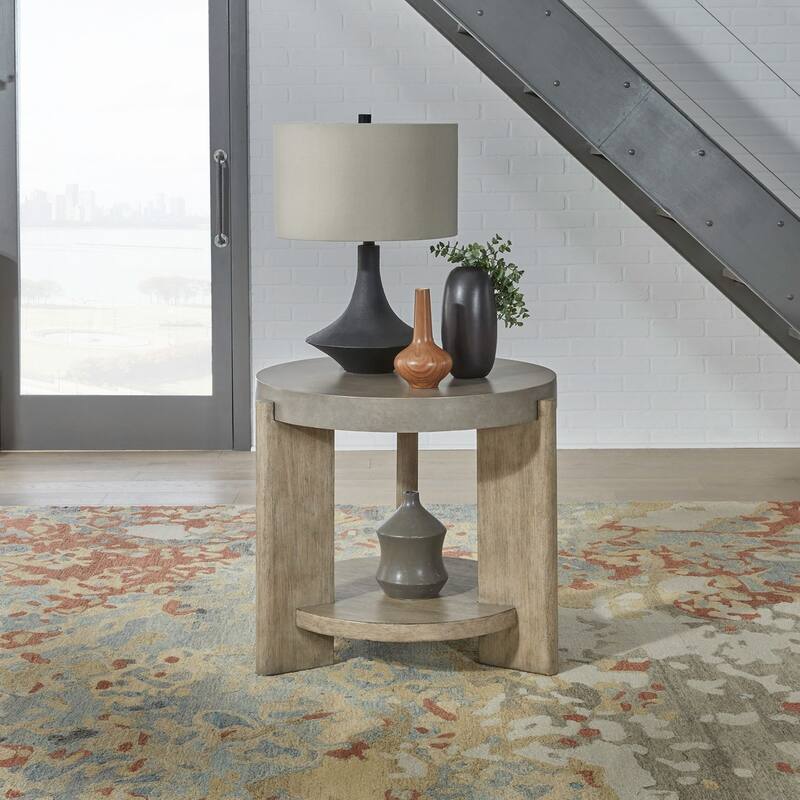 Affinity Dusty Taupe & Concrete 3 Piece Oval Cocktail Table Set
