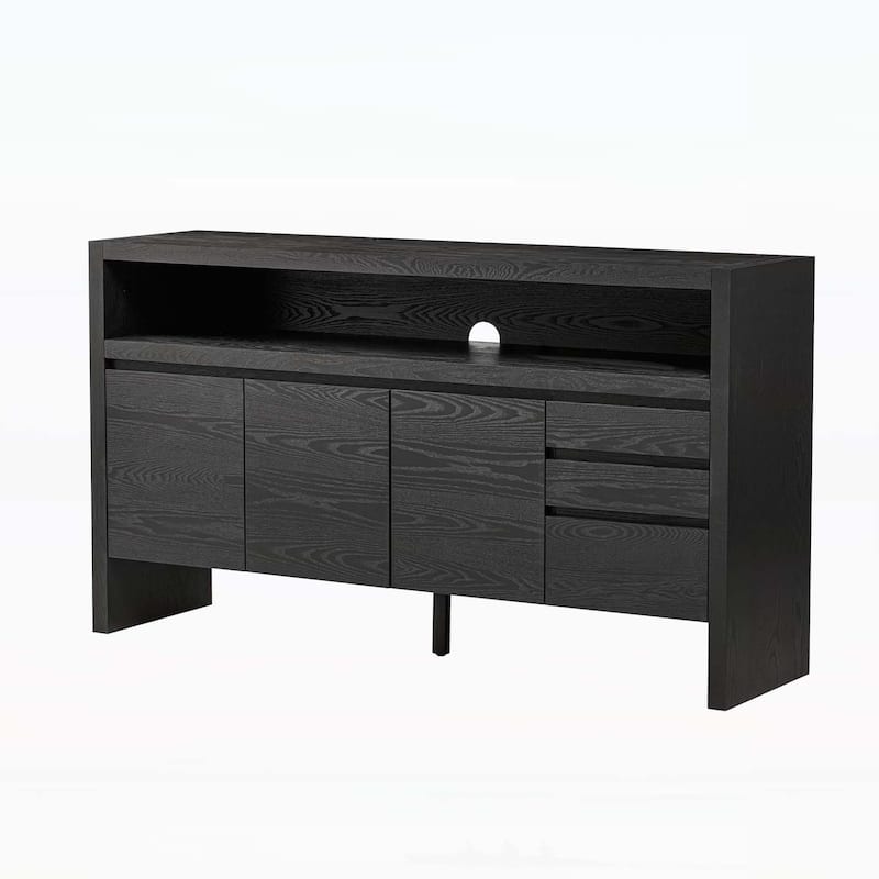 Functional Sideboard with Drawers and Semi - Open Shelf