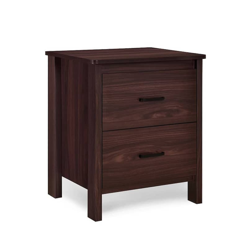 Modern Nightstand with 2 Drawers and Metal Handles by Christopher Knight Home