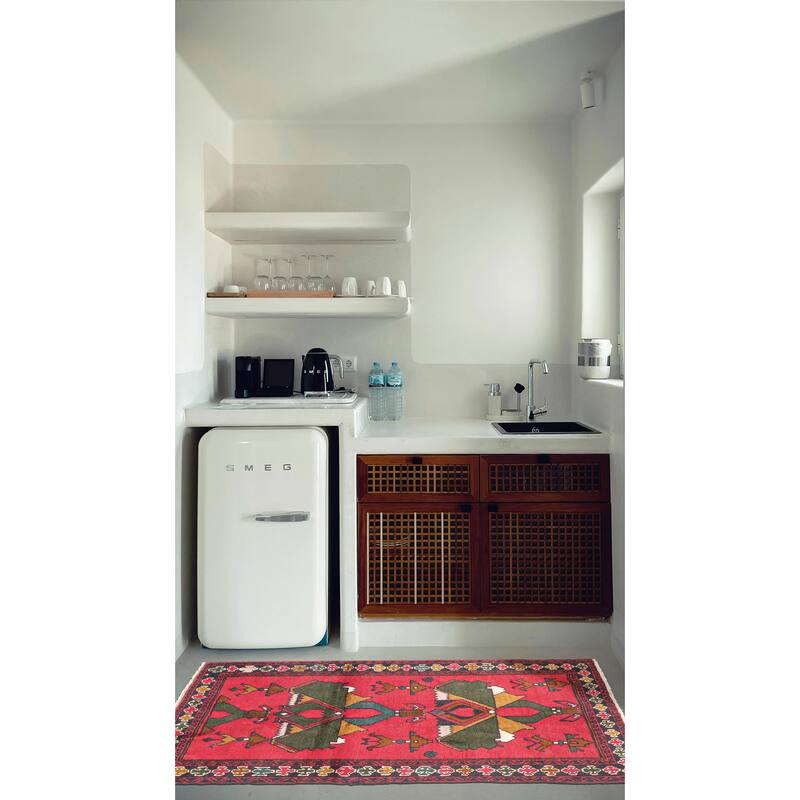 ECARPETGALLERY Hand-knotted Teimani Red Wool Rug - 2'10 x 4'6