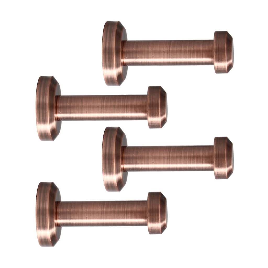4pcs Wall Hooks Copper 46mm Hook Coat Towel Key DIY Hanger w Screws - Copper Tone - 0.63" x 0.94" x 1.8"(Top D*Bottom D*H)
