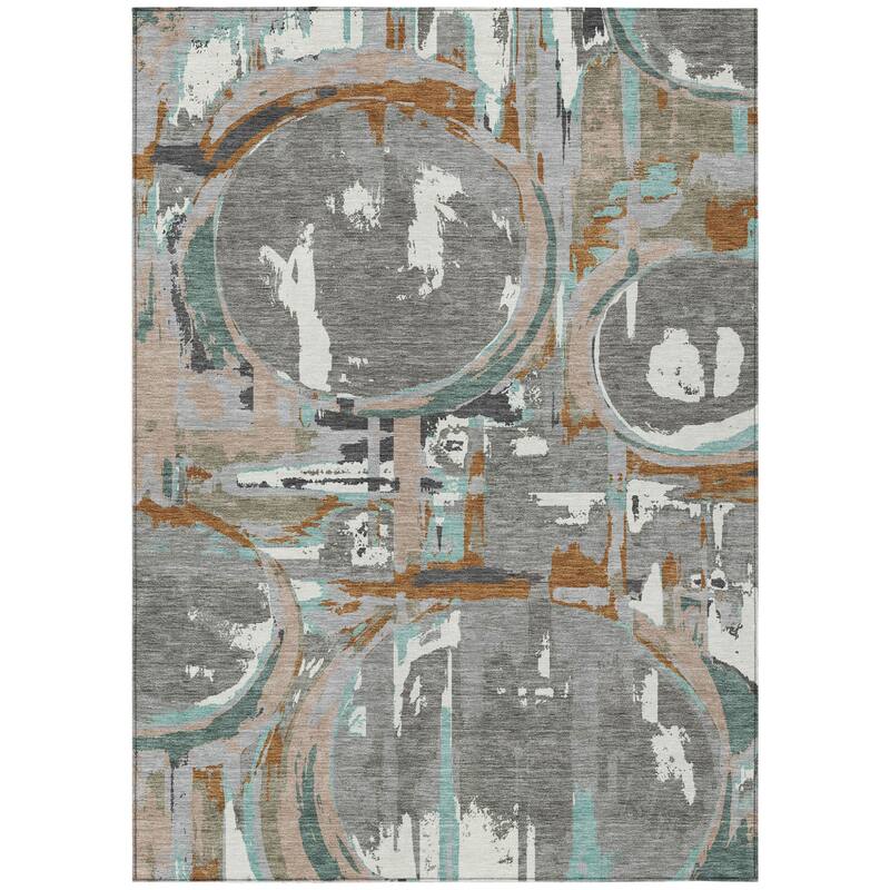 HomeRoots Geometric Transitional Rectangle Outdoor Rug