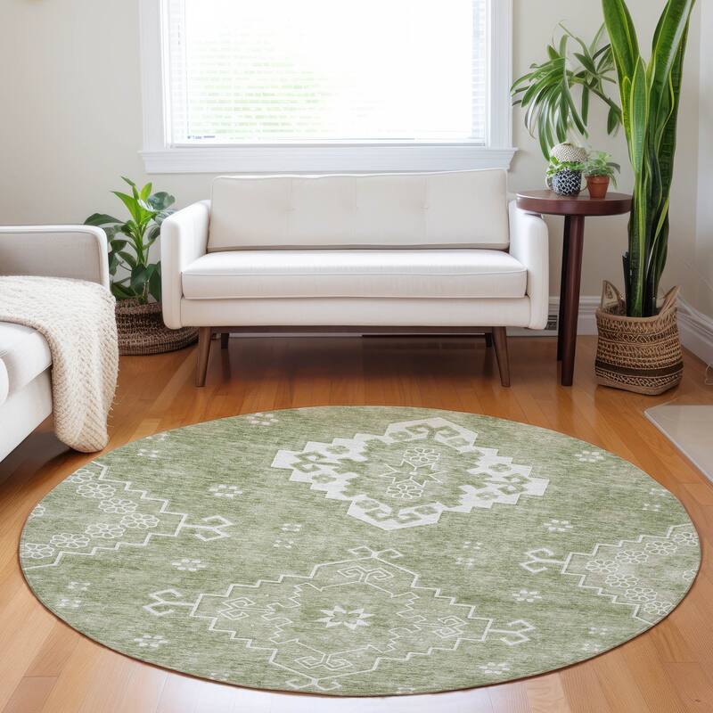 Machine Washable Indoor/ Outdoor Chantille Traditional Boho Rug