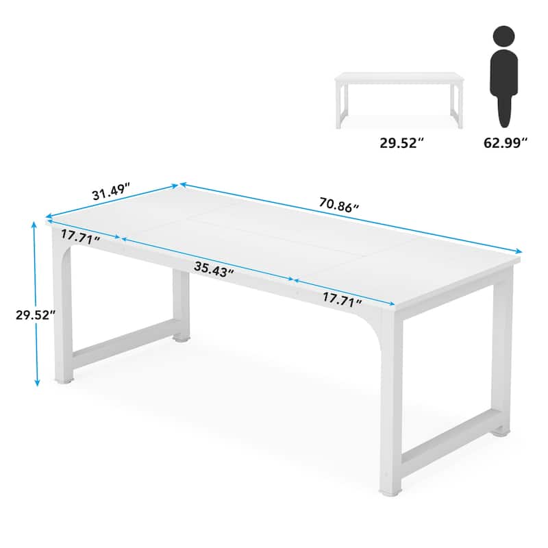 6FT Large Modern Conference Table for Meeting Room,Office - 70.86" L x 31.49" W x 29.52" H