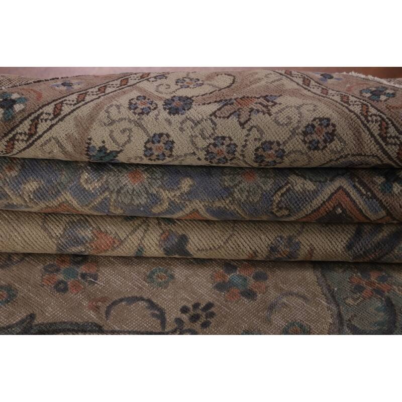 Tabriz Persian Vintage Area Rug Handmade Wool Carpet - 9'7" x 12'7"