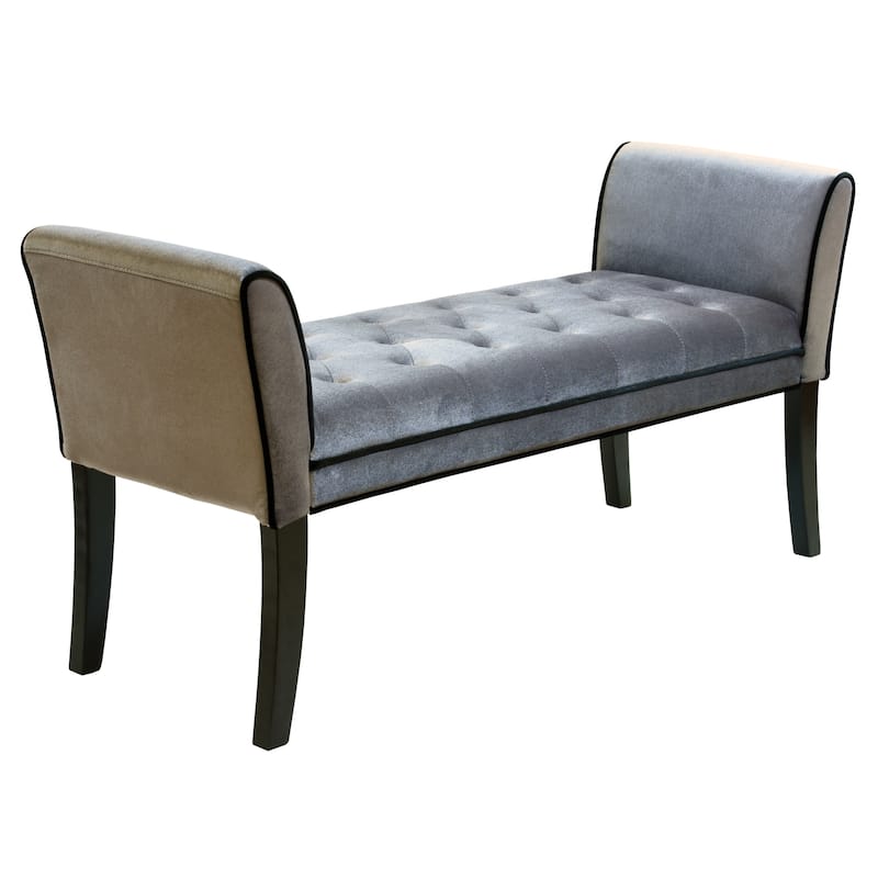 Chatham 53" Black Velvet Upholstered Bench
