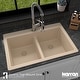 preview thumbnail 62 of 74, Karran 33" Top Mount Double Equal Bowl Quartz Kitchen Sink Kit - 33" x 22" x 9"