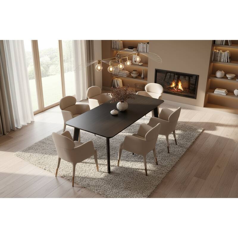 Modrest Chadwick Modern Ebony & Rosegold Dining Table