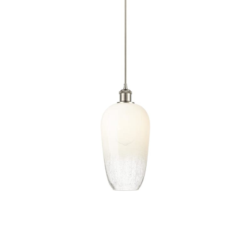 Innovations Lighting 516-1P-15-7 Brookhaven Flute Pendant Brookhaven - Brushed Satin Nickel / Opal