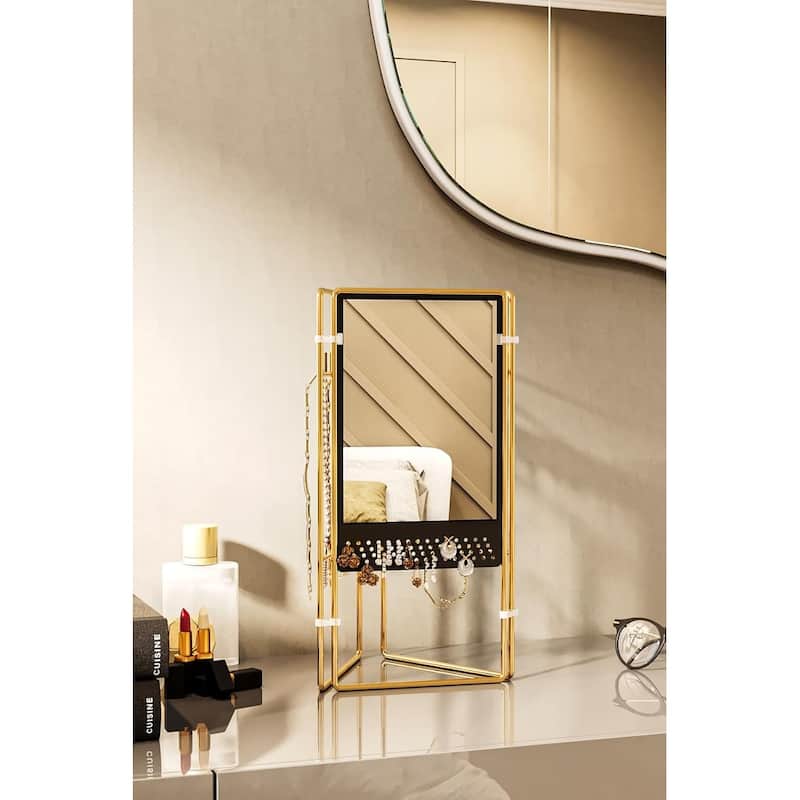 Gold Jewelry Organizer Stand - 3-Piece Foldable