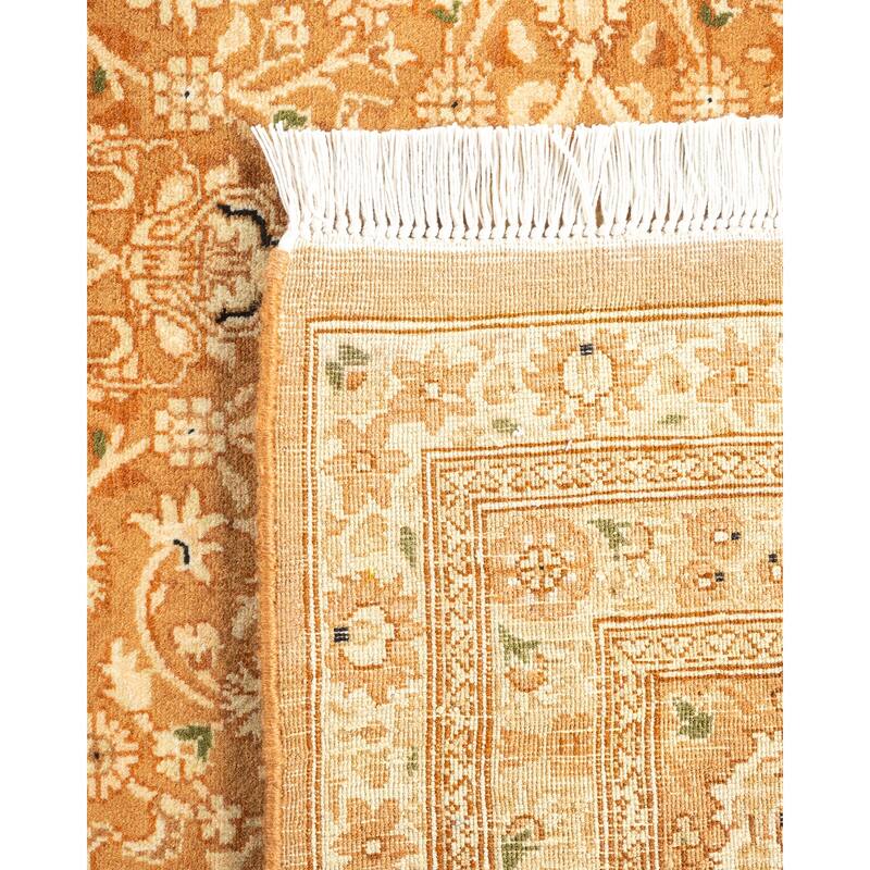 Overton Handknotted Wool Traditional Oriental Brown Area Rug - 6' x 9'