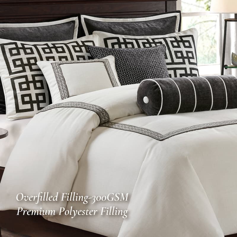 Madison Park Signature Jarvis Embroidery Oversized Duvet Style Comforter Set