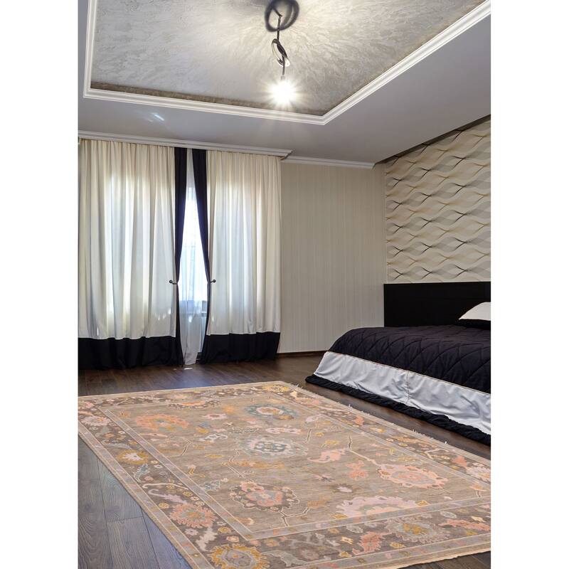 ECARPETGALLERY Hand-knotted Modern Oushak Grey, Taupe Wool Rug - 8'11 x 11'11
