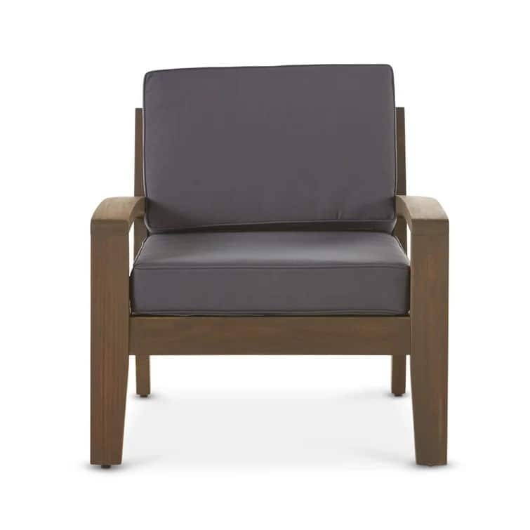 Roomfitters Grenada Solid Acacia Wood Outdoor Club Chair with Cushions