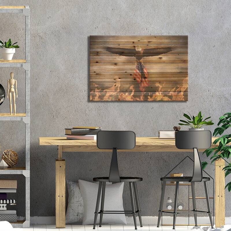 Blaze of Glory Print On Wood by Lori Deiter - Multi-Color