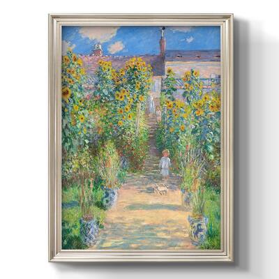 The Artist's Garden at Vetheuil  Premium Framed Canvas- Ready to Hang