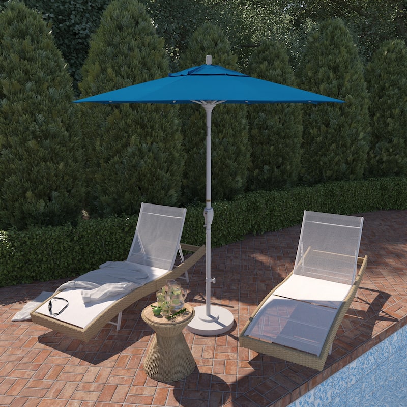 Pompano 7.5-foot Crank Lift Round Patio Umbrella by Havenside Home - Pacific Blue