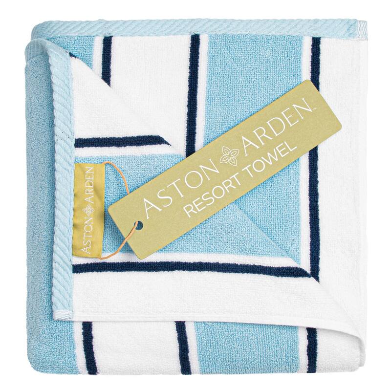 Aston & Arden Oversized Pinstriped Resort Beach Towel - 35x70