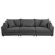 preview thumbnail 3 of 16, Sasha 3-Piece Upholstered Sofa Barely Black