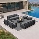 preview thumbnail 1 of 75, PURPLE LEAF Caesar Outdoor Couch with 9.6" Thick Cushion and Table for Yard Porch Deck, Grey Outdoor Patio Conversation Sets