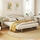 preview thumbnail 2 of 12, White Metal Frame Twin Daybed with Triangular Design Guardrail Bed