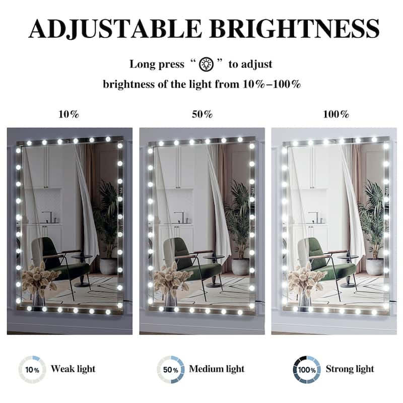 Hollywood LED Full Body Mirror with 3 Color Mode Lights