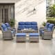 Option Grey Wicker / Blue Cusion