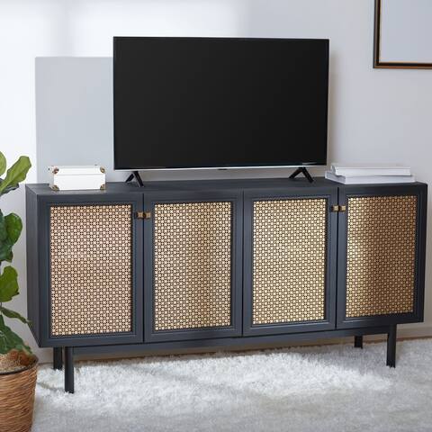 SAFAVIEH Piran 63-inch 4-Door Storage Media TV Stand - 63.1" W x 16.3" L x 31.7" H