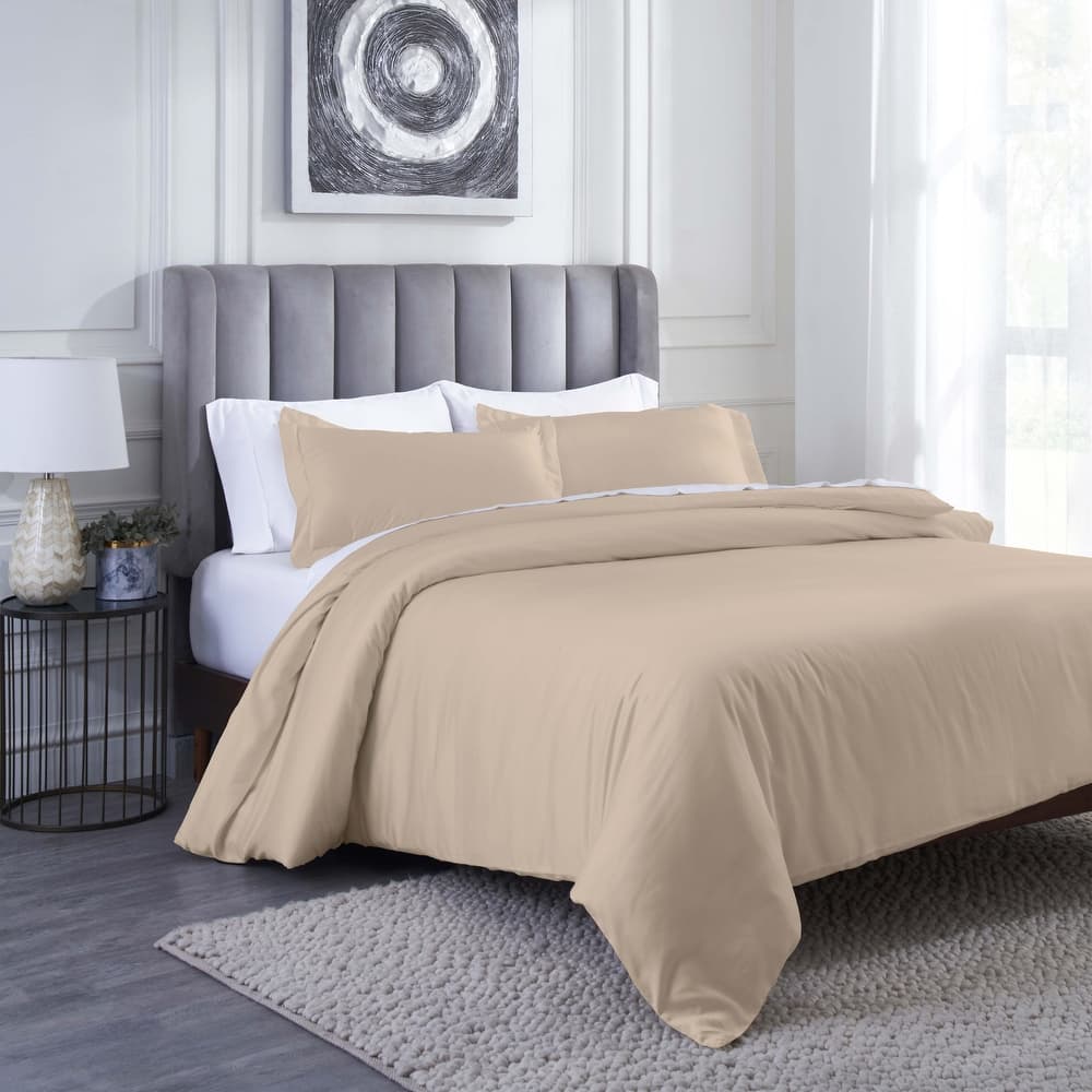 Superior Modal From Beechwood 400 Thread Count Solid Duvet Cover Set