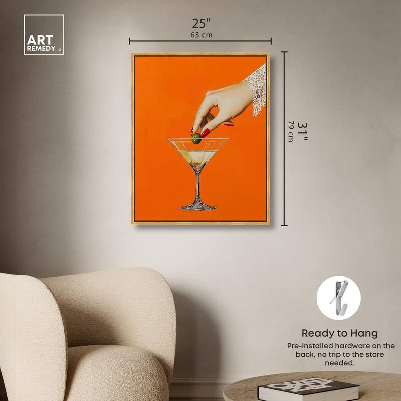 Orange Zest Martini Canvas by Art Remedy
