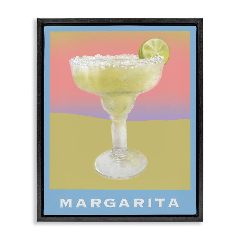 Stupell Margarita over Faded Gradient Framed Floater Canvas Wall Art Design By Matthew Piotrowicz - 25 x 31 - Black