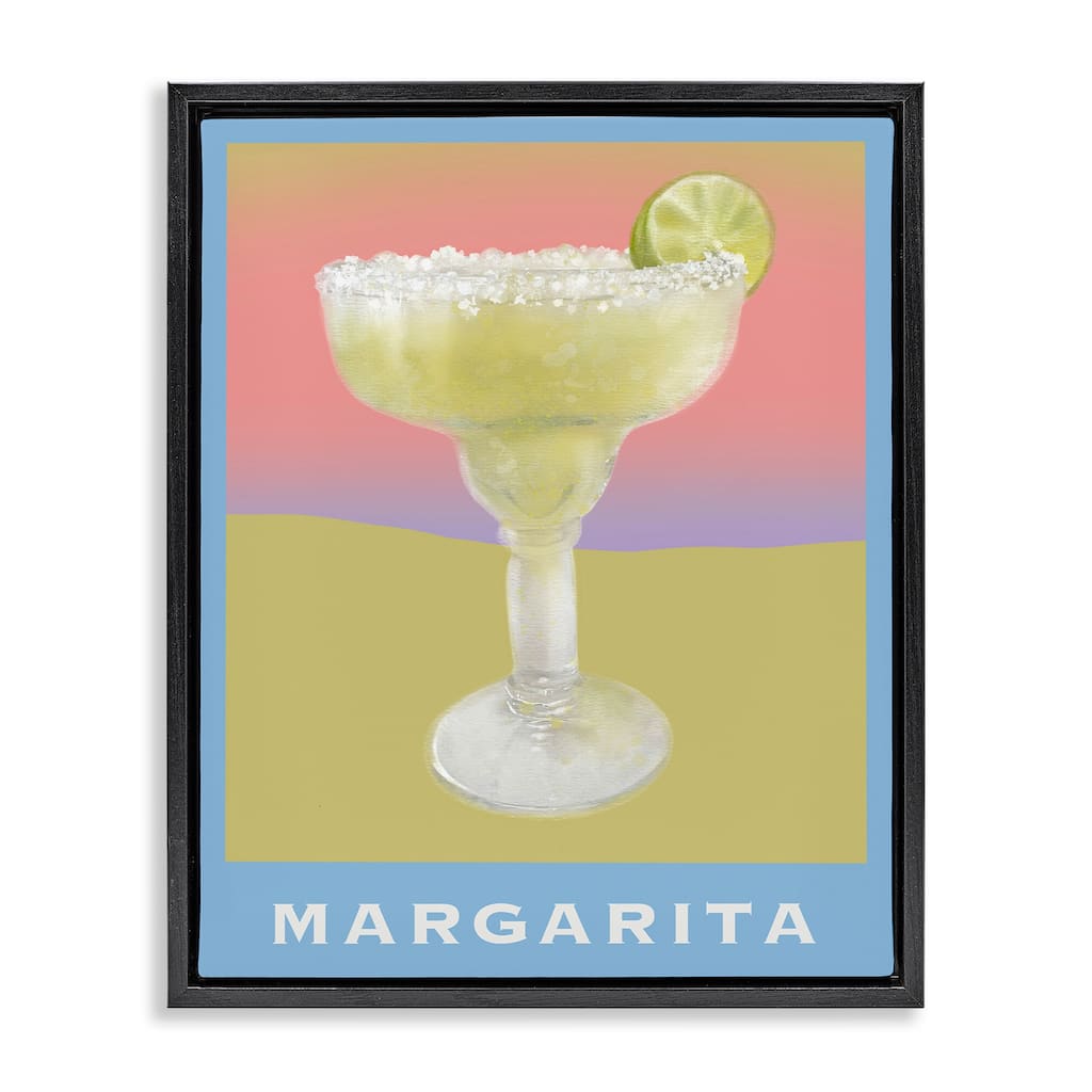 Stupell Margarita over Faded Gradient Framed Floater Canvas Wall Art Design By Matthew Piotrowicz
