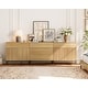 preview thumbnail 12 of 14, 94.5" Modern Reeded Minimalist Sideboard With Doors And Drawers, 3-In-1 Wooden Credenza