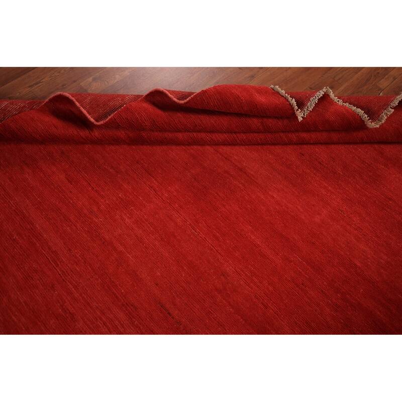 Modern Red Gabbeh Oriental Area Rug Handmade Wool Carpet - 5'5" x 7'5"