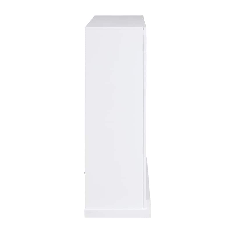 SEI Furniture Larry Industrial White Electric Fireplace